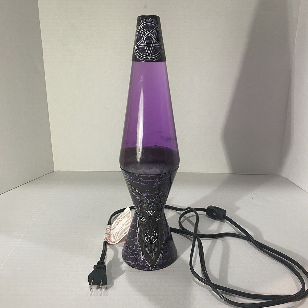 LAVA Lamp Sabbatic Goat 14.5” Spencer’s Exclusive Purple Liquid Black Wax